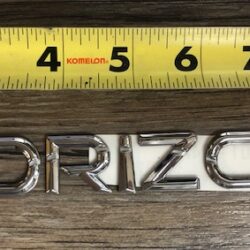Small WINNEBAGO HORIZON Raised Letter Chrome Decal 1" X 6-3/4"