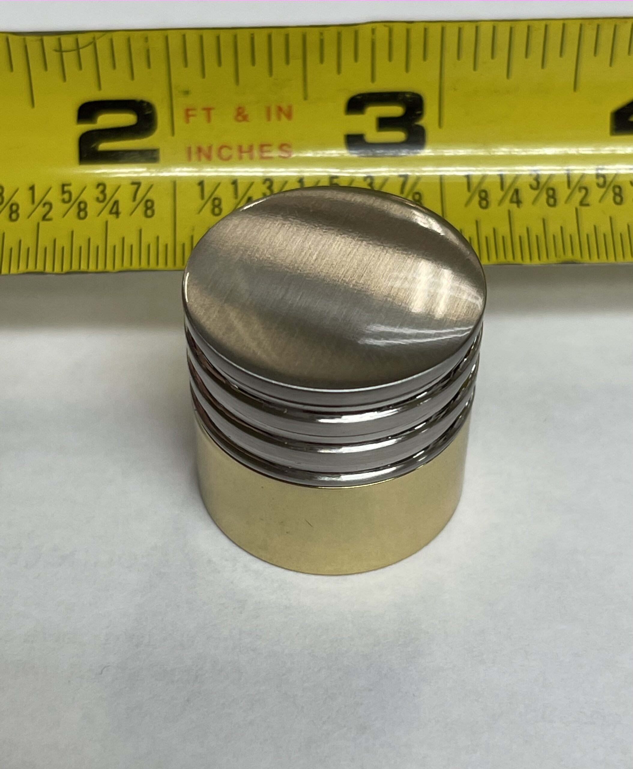 Brass & Chrome Drawer Knob -TW0 PACK-