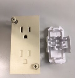 Ivory Shallow Receptacle- Only ONE full Pre-cut Hole