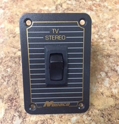 Metal Bezel with 12v Switch, Monaco, "TV STEREO"