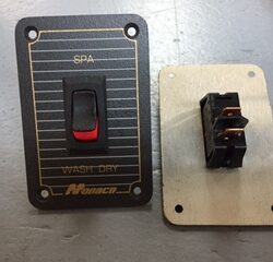Metal Bezel with 12v Switch, Monaco, "SPA, WASH DRY"