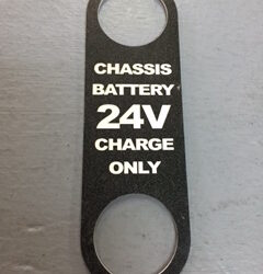 CHASSIS BATTERY 24V CHARGE ONLY Decal