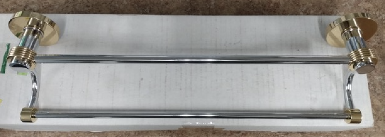 Allied Brass 9072-G 18 inch Mercury Towel Bar Brass and Chrome Finish