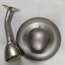 Villeta by Moen Satin and Polished Brass Moentrol lever handle pressure balancing shower trim kit