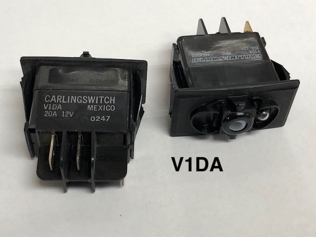 On/Off V1DA Switch BASE ONLY Single Light (three terminals)