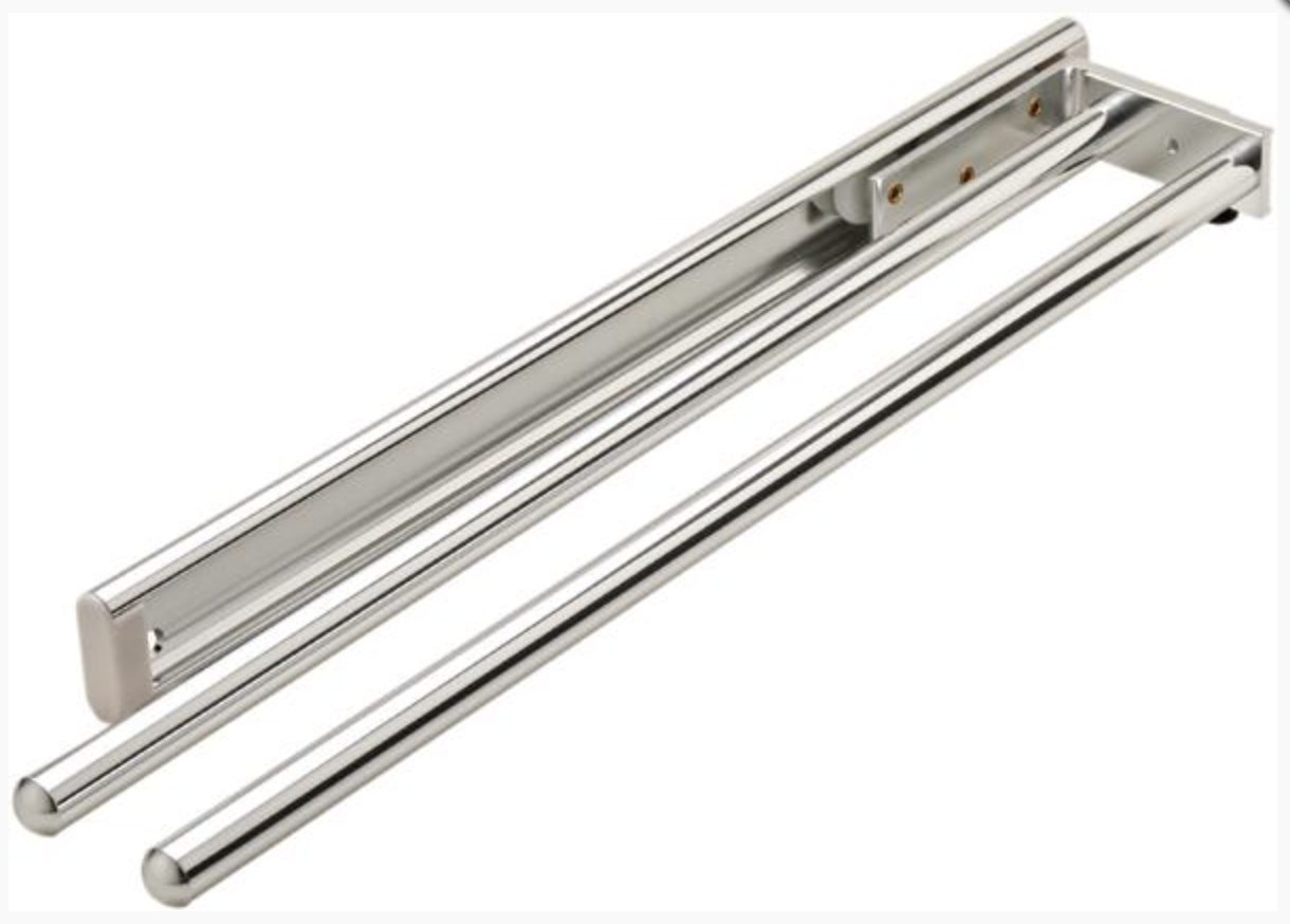 Hafele 510.54.221 Towel Holder 18" Two Rail Polished Chrome Aluminum