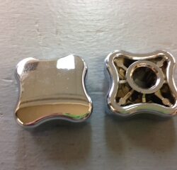 Water Bay Knob, Chrome Plastic -TWO PACK-