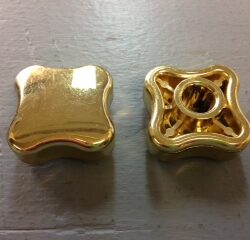 Water Bay Knob, Gold Plastic -TWO PACK-