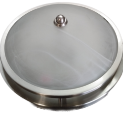 Brushed Nickel CEILING Light with Frosted Glass Dome