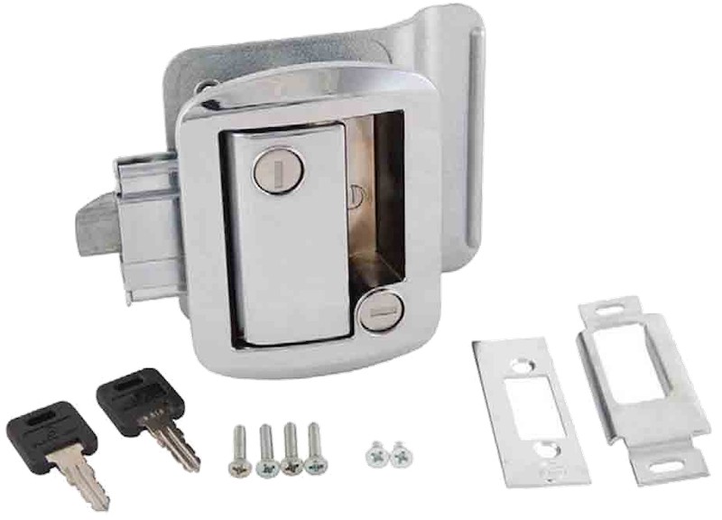 CHROME ENTRY DOOR LATCH ASSEMBLY 013-572