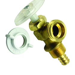 WATTS LFP-566 Angle Water Stop Valve 1/2" Barb X 3/4"M Hose Low-lead Brass