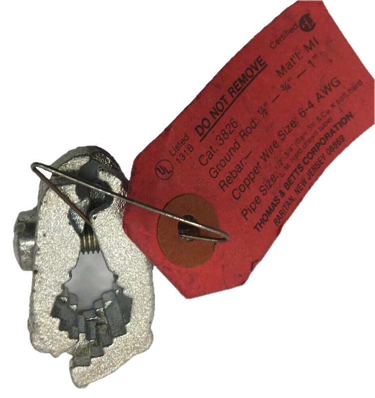 T&B 3826 Ground Clamp, Malleable Iron, 1/2-1 Rod Size 4-6 AWG -2PK