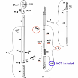 Zip-Dee 218210 Bright Rafter Arm Tube Assembly (NO #8)
