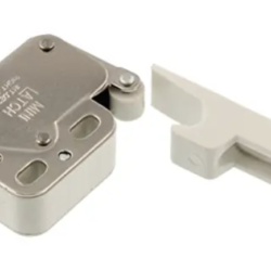 Mini Touch Latch 944 White & Nickel-Plated