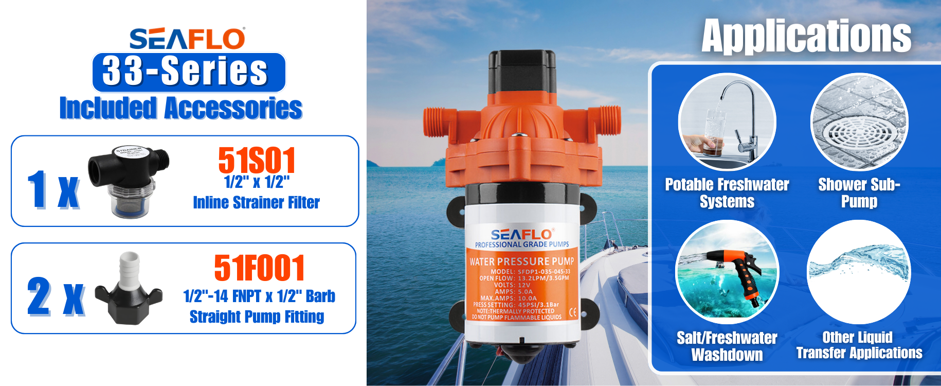 SEAFLO SFDP1-030-0454-33 12VOLT WATER PUMP - Image 6